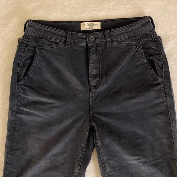 High Waisted Free People Gray Corduroy Pants - Picture 3 of 3